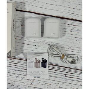 Press Play True Wireless Earbuds With Portable Charging Case White Bluetooth